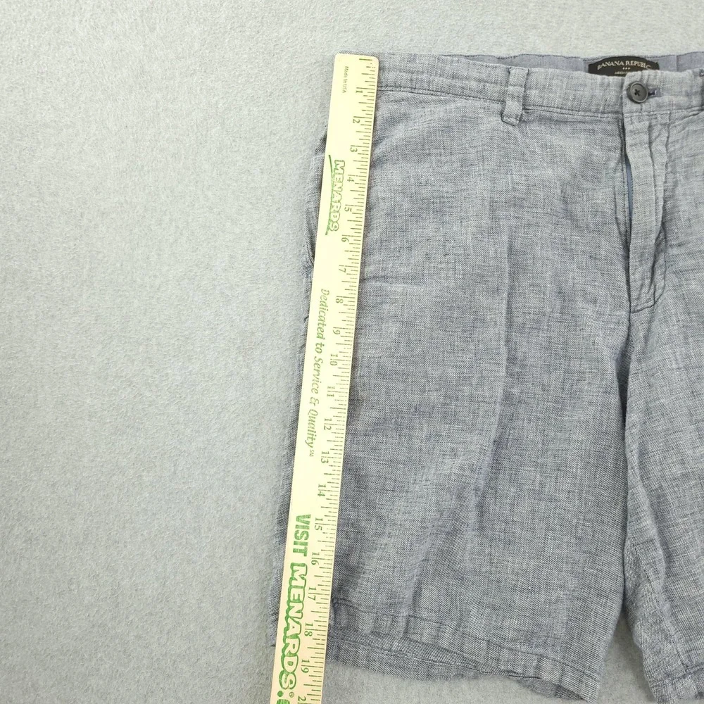 Banana Republic Aiden Shorts Mens 36 Blue Linen Cotton Chino 9